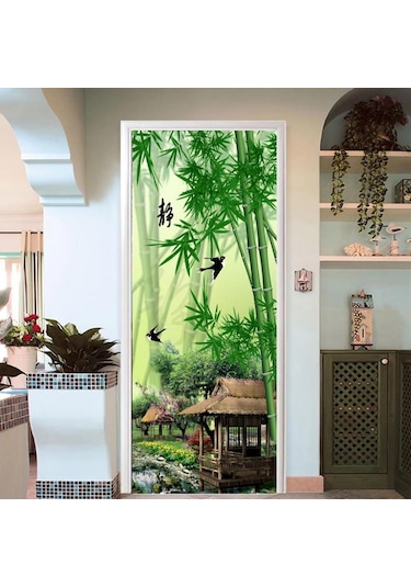 Kendinden Yapışkanlı Kapı Duvar Kağıdı Pvc Ev Tasarım Dekorasyon Plaj Yol Etiket Porte Manzara Posteri Duvar Duvar Çıkartmaları Mt-3315 Diğer