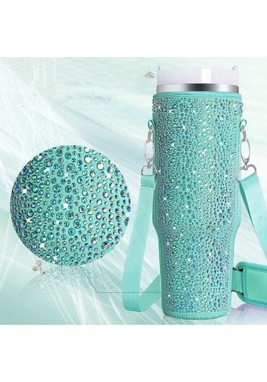 Stanley 40oz Kupası Sıcak Elmas Kapak Neopren Yalıtımlı Taşınabilir Şişe Kapağı İçin Yeşil Yeşil