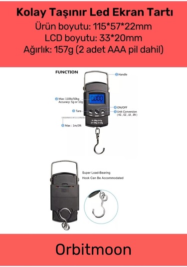 Özel Üretim Lcd Ekran Bavul Ağırlık Tartı Dijital Çok Amaçlı Taşınabilir Bagaj Tartısı Max 40 Kg Çok Renkli
