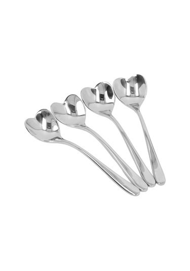 Kangvka 4 Adet Paslanmaz Çelik Kalp Şekilli Kahve Kaşığı - Dayanıklı, El Ağlı Tasarım, Çay Ve Tatlı Karıştırıcı Diğer