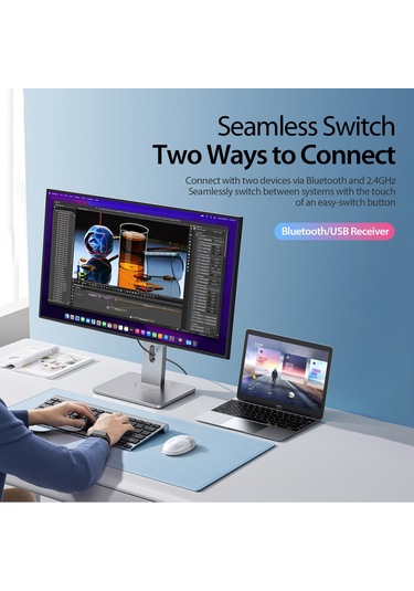 Cbtx Dux Ducıs CM Serisi Şeffaf Kablosuz 2 Modlu Bluetooth Mouse