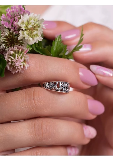 Lucente Şans Ve Mutluluk Yüzüğü 7 Sembol Gümüş 925 211859420 Gri