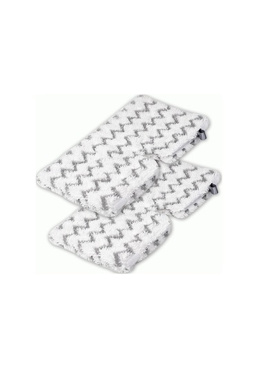 Shineyee Ev Temizliği İçin Buharlı Mop Bezi - Yüksek Kaliteli Lifli Değişim Matı - Gri Çizgili - 2 Adet Paket