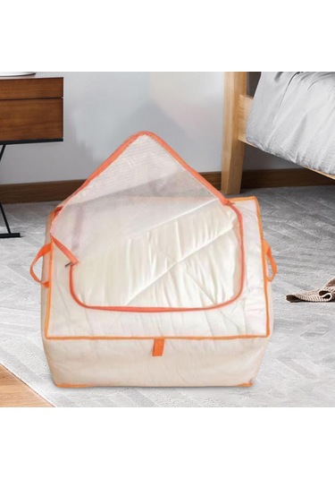 Homyl Yatak Saklama Çantası Toz Geçirmez Pp Dayanıklı Yorgan Turuncu