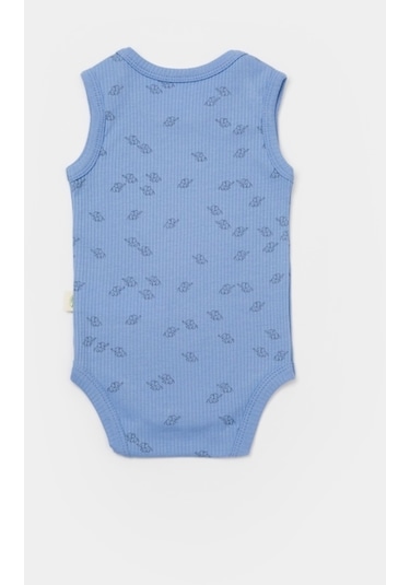 Organik Modal Fil Baskılı 2 Li Askılı Unisex Bebek Badi 001