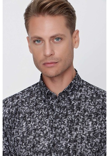 G 1521 Slim Fit Siyah Spor Gömlek Siyah