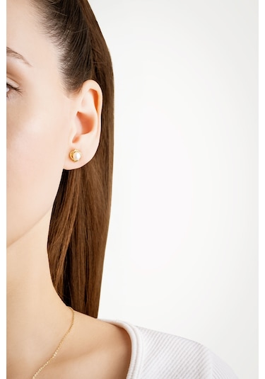 Minimal İnci 18 Ayar Sarı Altın Kaplama Gümüş Seti Sarı