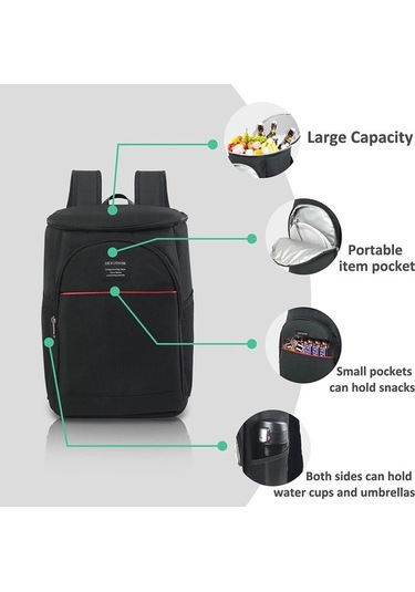 Dancemonkey Isı Yalıtım Soğutucu Sırt Çantası, Sızdırmaz Yumuşak Soğutucu Çanta, Hafif Kamp Soğutucu Gri