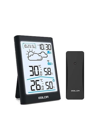 Lemestar Ev İç/disı Sıcaklık Nem Ölçer Kablosuz Hava Durumu İstasyonu Lcd Büyük Ekran Hava Tahmini Elektronik Alarm Saat