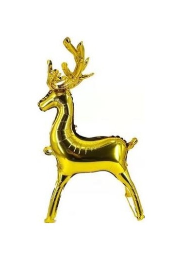 85x41,5 Cm Altın Geyik Boynuz Folyo Balon Yılbaşı Dekoratif Parti Balonu