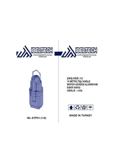 Çelik Gövdeli Titreşimli Dalgıç Su Pompası Dalgıç Motor 1 2