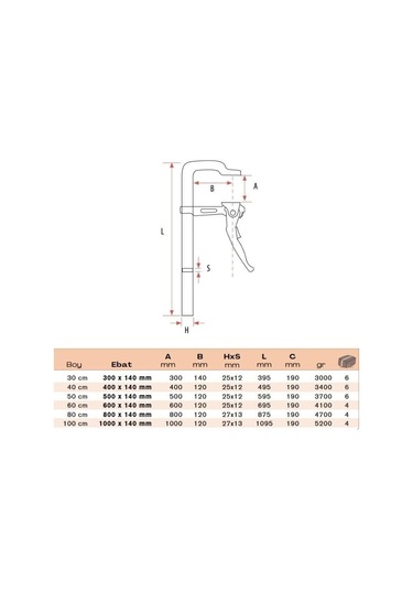 BULUT Hızlı Tip Dövme Çelik İşkence 40 cm 400x140 mm
