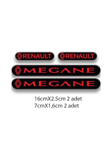 Megane 3d Damla 4'lü Oto Sticker Set 2