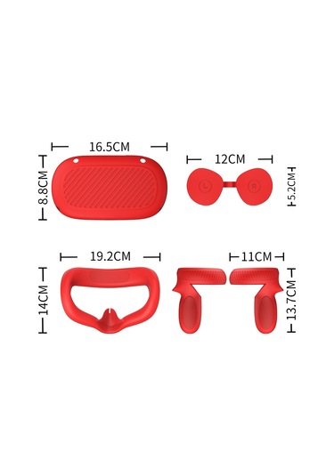 Oculus Quest 2 Kırmızı İçin Vr Gözlük Lensi Kabuk Kolu Koruyucu Kılıf