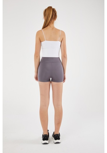 Josejuan Kadın Mini Spor Şort Tayt Yüksek Bel Sıkılaştırıcı 7400-füme Füme