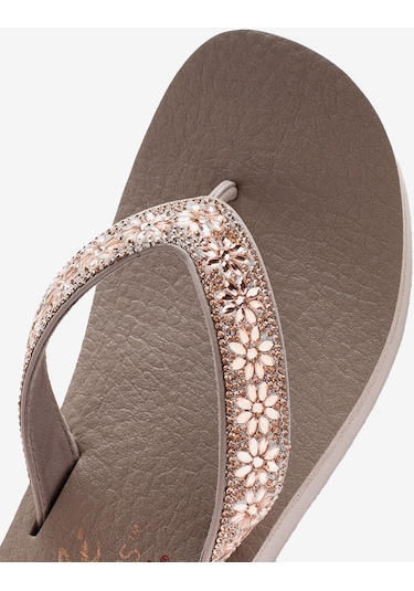 Skechers Vinyasa - Wild Daisies Kadın Bej Parmak Arası Terlik 119638 Tpe Bej