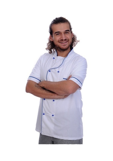 Aşçı Ceket Kısa Kol Sax Biyeli