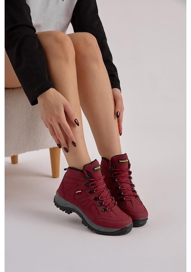 Rahat Kalıp Bağcıklı Unisex Bordo Trekking Bot V2rts-0 Bordo