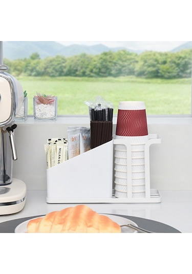 Cbtx Kahve Kağıdı Bardağı İçin Tek Kullanımlık Bardak Tutucu Karbon Çelik Raf Masaüstü Rafı Siyah