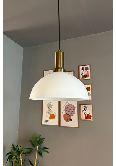 Perry Beyaz Cam Tekli Avize Eskitme Fener Başlık Retro Sarkıt Lamba Restoran Salon Aydınlatma Beyaz