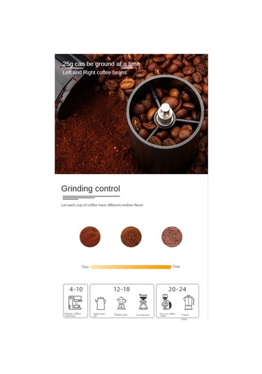 Nertoee Manuel Kahve Değirmeni Taşınabilir Ayarlanabilir Kabalık