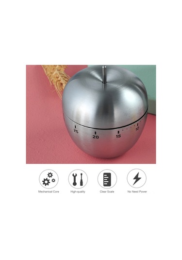 Geeroyoo Yumurta Şeklinde Paslanmaz Çelik Mekanik Mutfak Zamanlayıcısı - 60 Dakika Sayacı