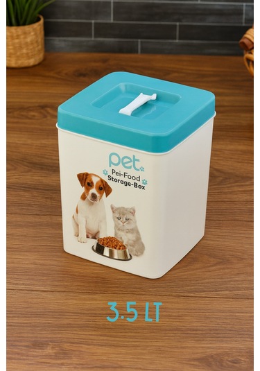 Evcil Hayvan Kedi Ve Köpek Mama Saklama Kabı- Mavi