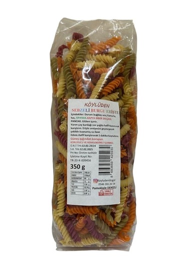 Köylüden Sebzeli Burgu Erişte 350 G