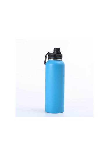 1000ml Paslanmaz Çelik Termos Şişe Büyük Kapasiteli Termal Su Şişesi Yalıtımlı Bardak Çift Duvar Vakum Şişeleri Seyahat Açık Mavi Diğer