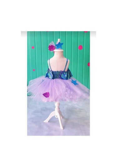 Deniz Kızı Kostümü Kolları Volanlı Ve Tokalı, 4-5 Yaş