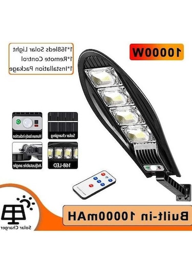 Tongxida 10000w Güneş Enerjili 168led Yükseltilmiş Sokak Lambası, 10000mah Akı, Açık Su Geçirmez, Bahçe Duvarı İçin