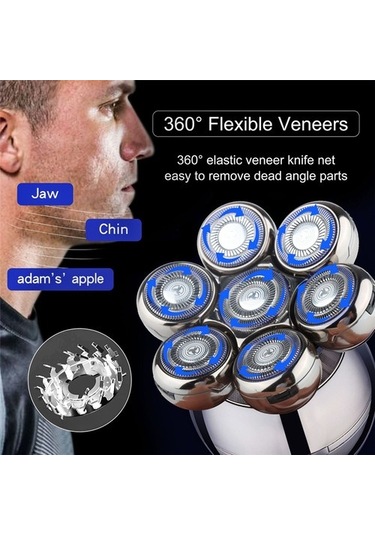 Joyhub Erkekler İçin Şarj Edilebilir 7'si 1 Arada Saç Sakal Burun Kesme Makinesi Siyah Stand E2abt3