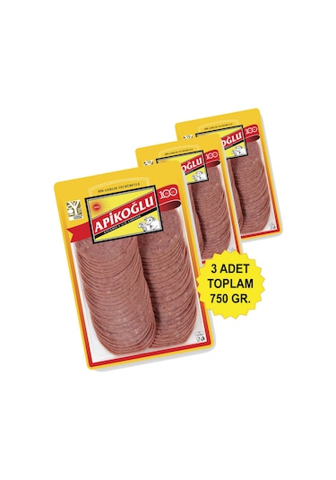 Dilimli Dana Macar Salam 250 Gr. Üçlü Paket Toplam 750 Gr.