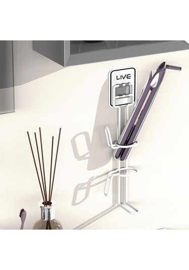 Lichen Banyo Demir Saç Maşası Rafı, Banyo Elektrikli Pano Siyah