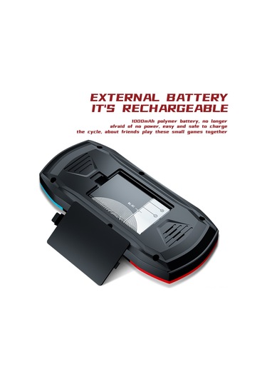 Vkemall G620 El Tipi Oyun Konsolu 3.0 İnç Renkli Ekran 620 Eski Oyun Av Bağlantı Desteği Kumanda İle Kırmızı-sarı