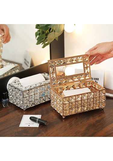 Gül Altın Doku Kutu Tutucu Depolama Yaratıcı Ev Odası Süslemeleri Odası Masaüstü Masa Düzenleyici Araba Doku Kutusu Kapağı Masa Peçete Tutucular