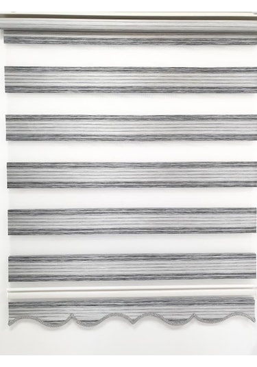 Bbb Geniş Pliseli Renk Geçişli Gri Zebra Stor Perde Mz297