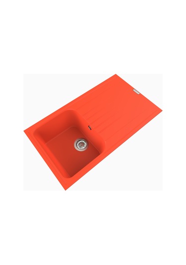 Polex Cristalüx Granit Evye P-02 Turuncu Tezgah Altı Ve Tezgah Üstü Mutfak Evyesi 85x49.5 CM