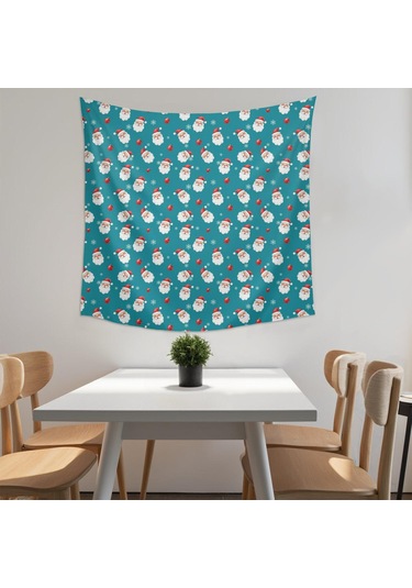 Noel Desenli 59x59 İnç Kare Duvar Halısı, Oturma Odası, Yatak Odası Ve Genç Odası İçin-a192