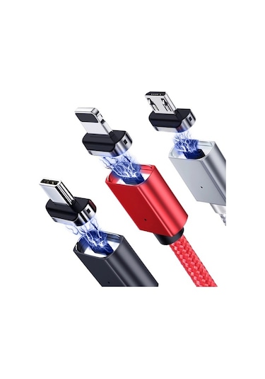 Fitplus Manyetik Mıknatıslı Lightning Hızlı Şarj Kablosu Qc 3.0 S (417855471)