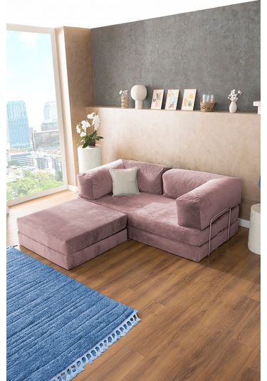 Argimo Godila Yatak Köşe Koltuk Pembe