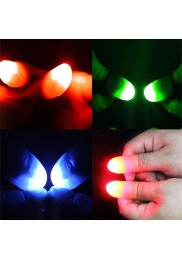 Led Işıklı Renkli Sihirli Parmak Şaka Tdrtr Çok Renkli