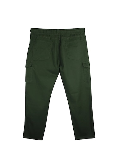 Kargo Cepli 100 Kilo-180 Kilo Arası Için Uygun Erkek Büyük Beden Gabardin Pantolon Yeşil