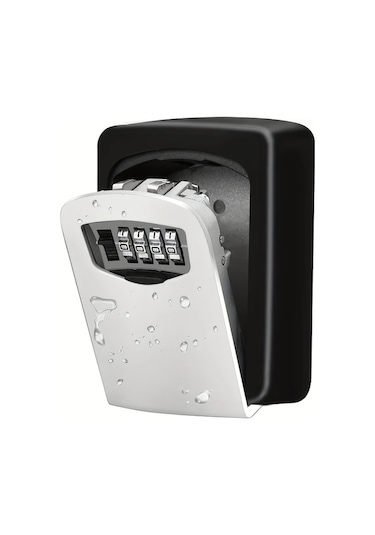 Chenkestoreone Gri Kombinasyonlu Çelik Anahtar Kasası, Hıza Dayanıklı Ev Ofis Güvenlik Kutusu Gri