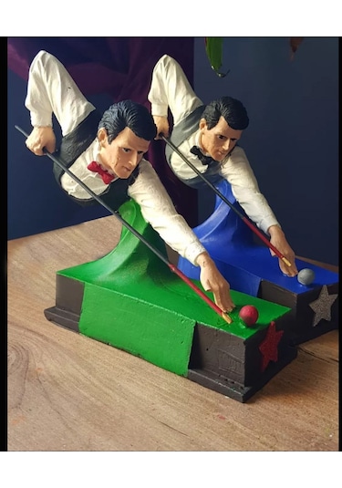 Bilardo Oynayan Adam Biblo - Dekoratif Obje