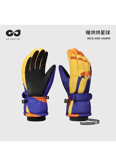 Çocuklar Kayak Eldivenleri Kız Erkek Su Geçirmez Rüzgar Dayanıklı Kalın Bebek Kar Eldivenleri Oynar Pembe Yeşil