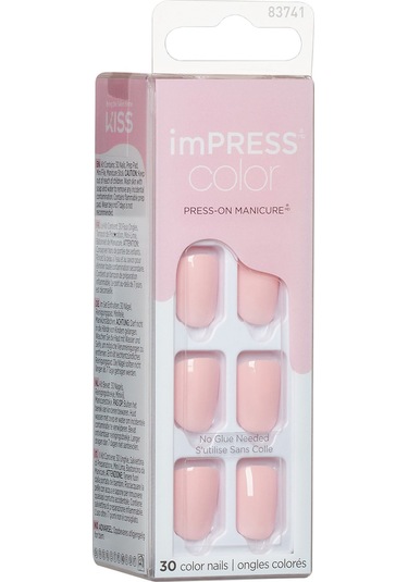 İmpress Color Kendinden Yapışkanlı Takma Tırnak Kısa Parlak Açık Pembe