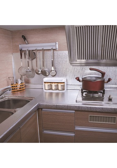 Gajeena Alüminyum Folyo Mutfak Sticker, Suya Yağa Dayanıklı, Isıya Dayanıklı, Kendinden Yapışkan, Camurluk Önleyici, Gümüş Portakal Kabuğu Deseni, 0.4m X 2m