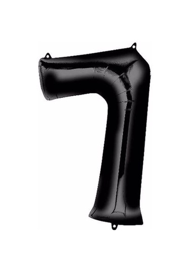 7 Yaş Siyah Folyo Balon 34 Inc 76 Cm Tüm Yaşlar