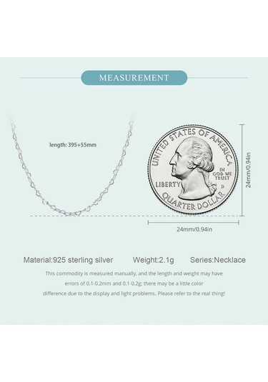 Bamoer Gerçek 925 Ayar Gümüş Trendy Kalp Şeklinde Temel Zincir Bağlantı Istakoz Kapat Ayarlanabilir Kolye Kadınlar İçin Gümüş